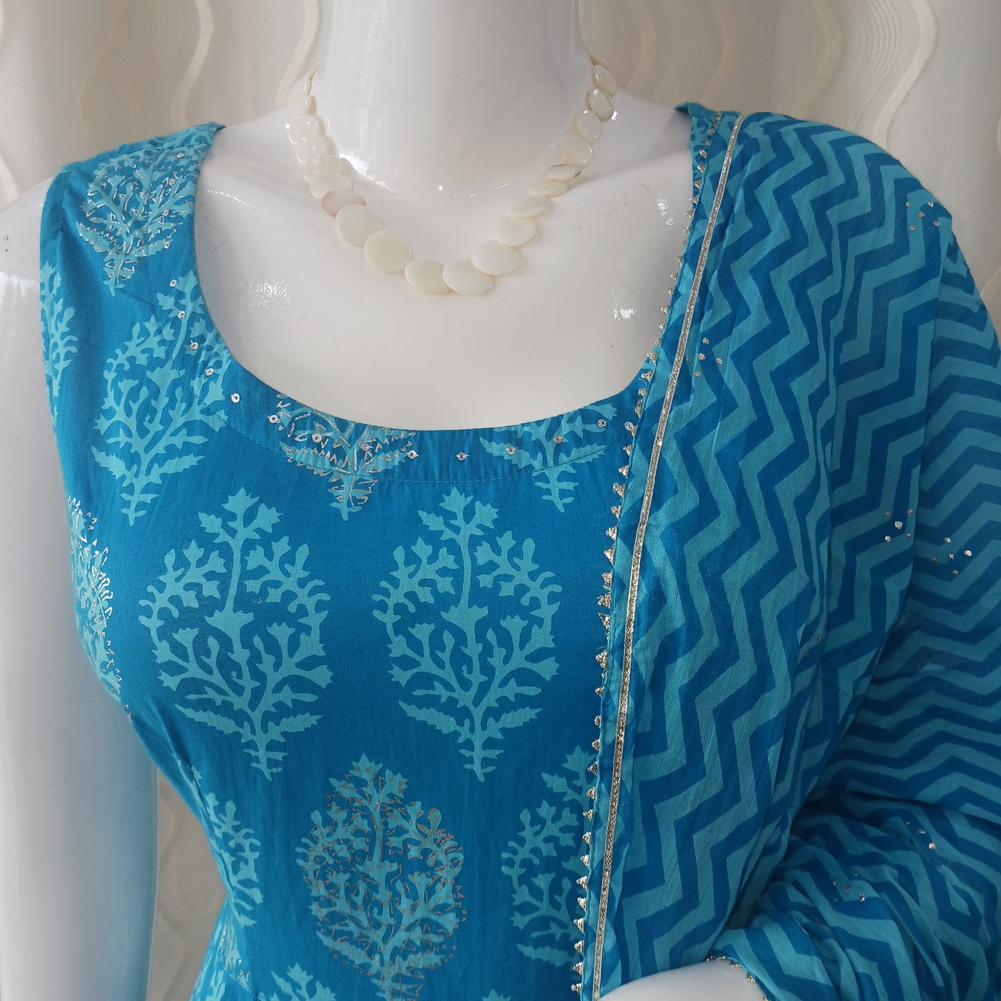 Anarkali 3-Piece Suit with Dupatta and Sleeveless