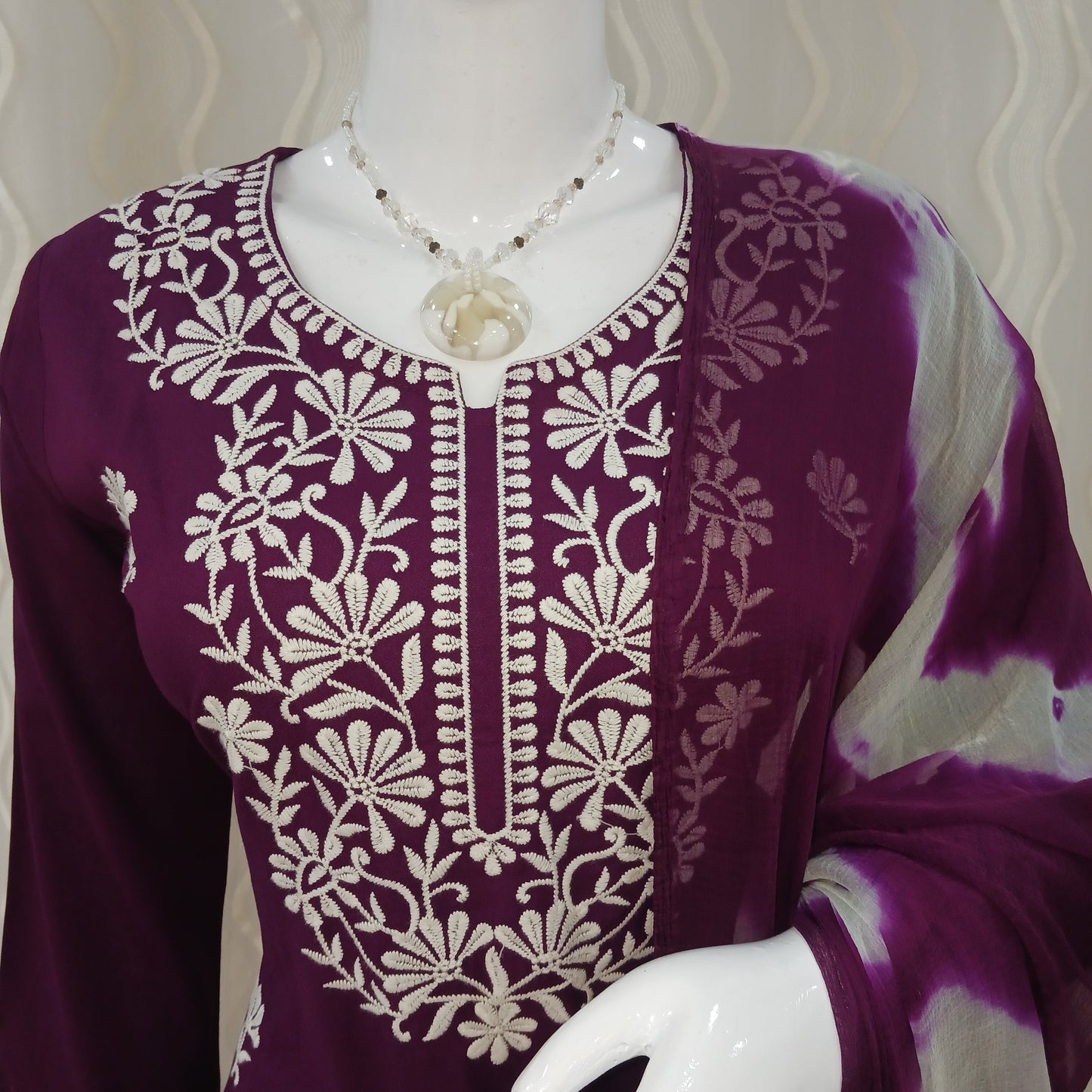 Straight Cut 3 - Piece Suit with Dupatta With 3/4 Sleeves